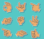 多样手势贴纸集合