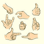 多样手势插画