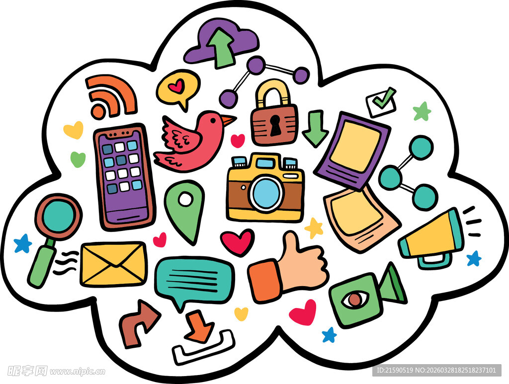 社交媒体相关图标集合