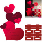 喜庆心形与双喜装饰素材