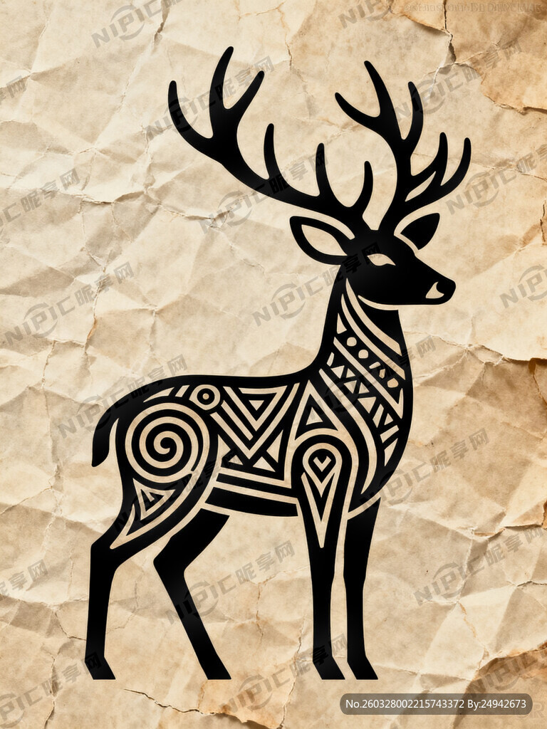 鹿的图腾 杜邦纸的底纹