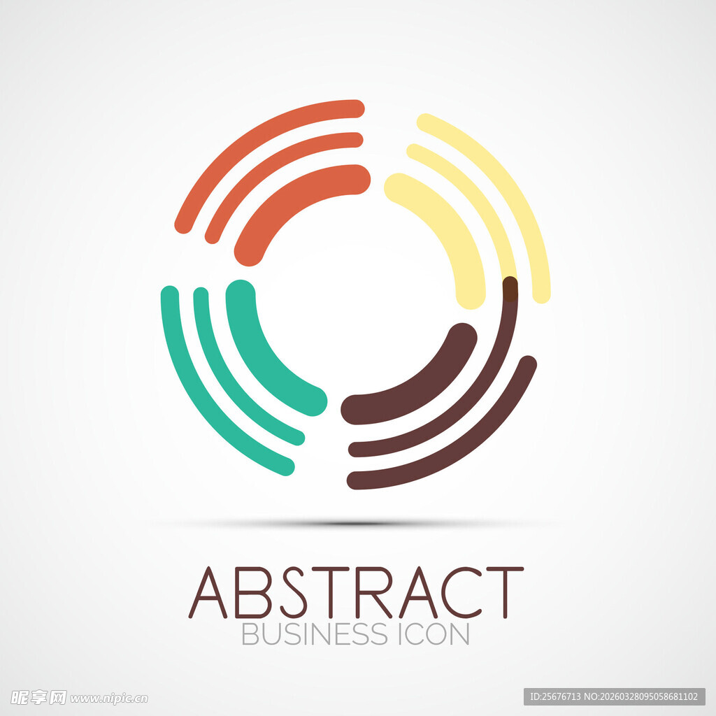 抽象多彩环形标志设计