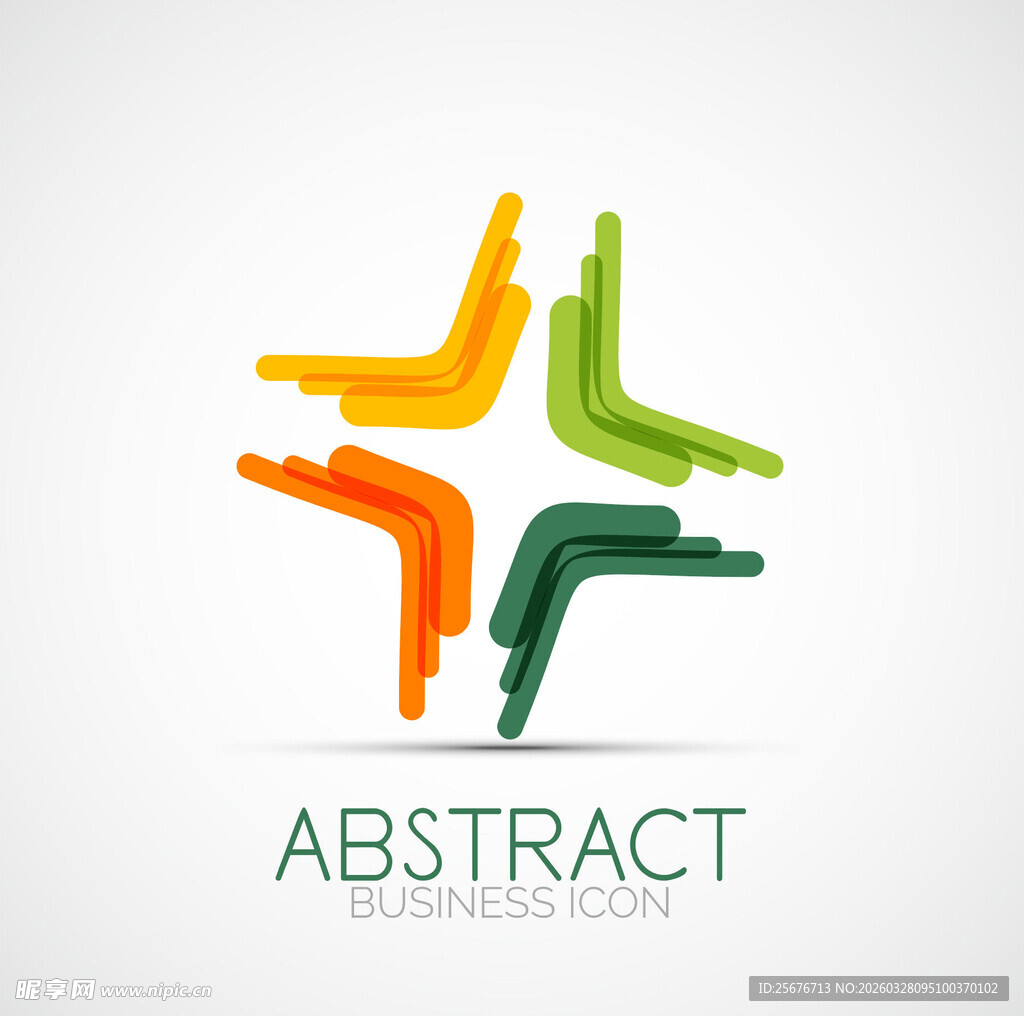 抽象多彩几何星形标志