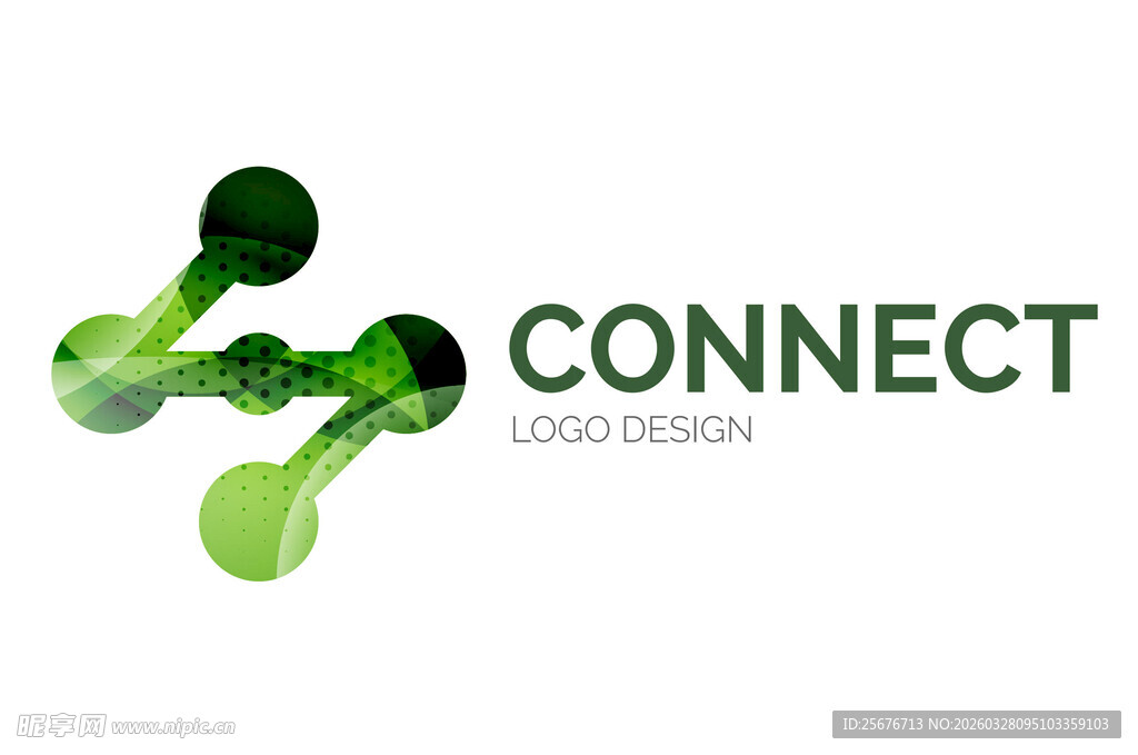 绿色连接标志设计