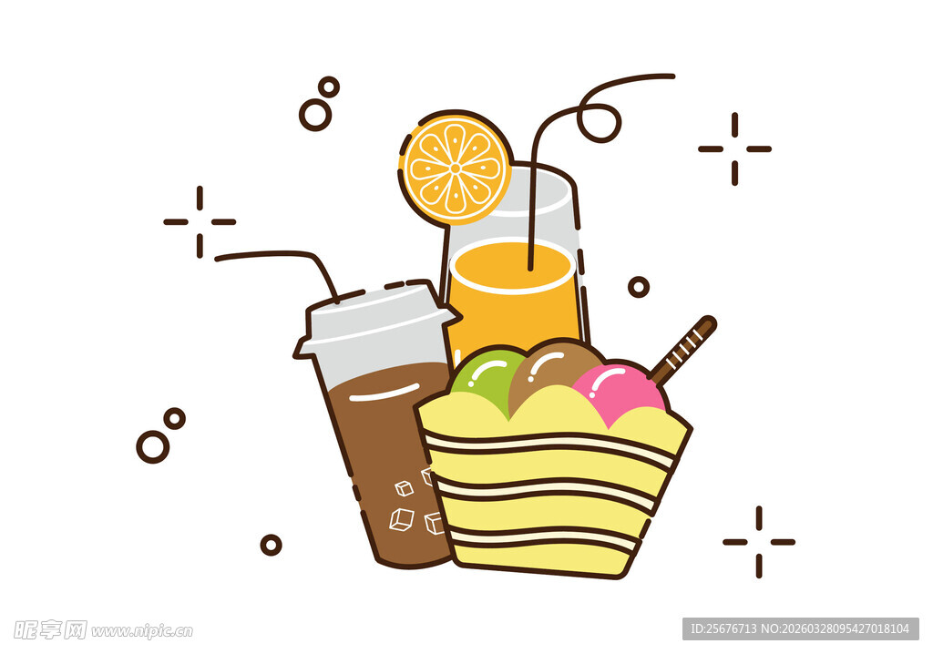 美味甜品与饮品组合