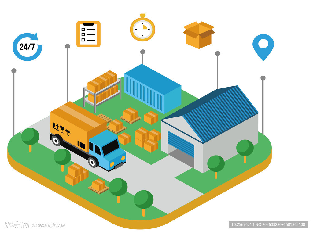 物流配送与仓储场景展示