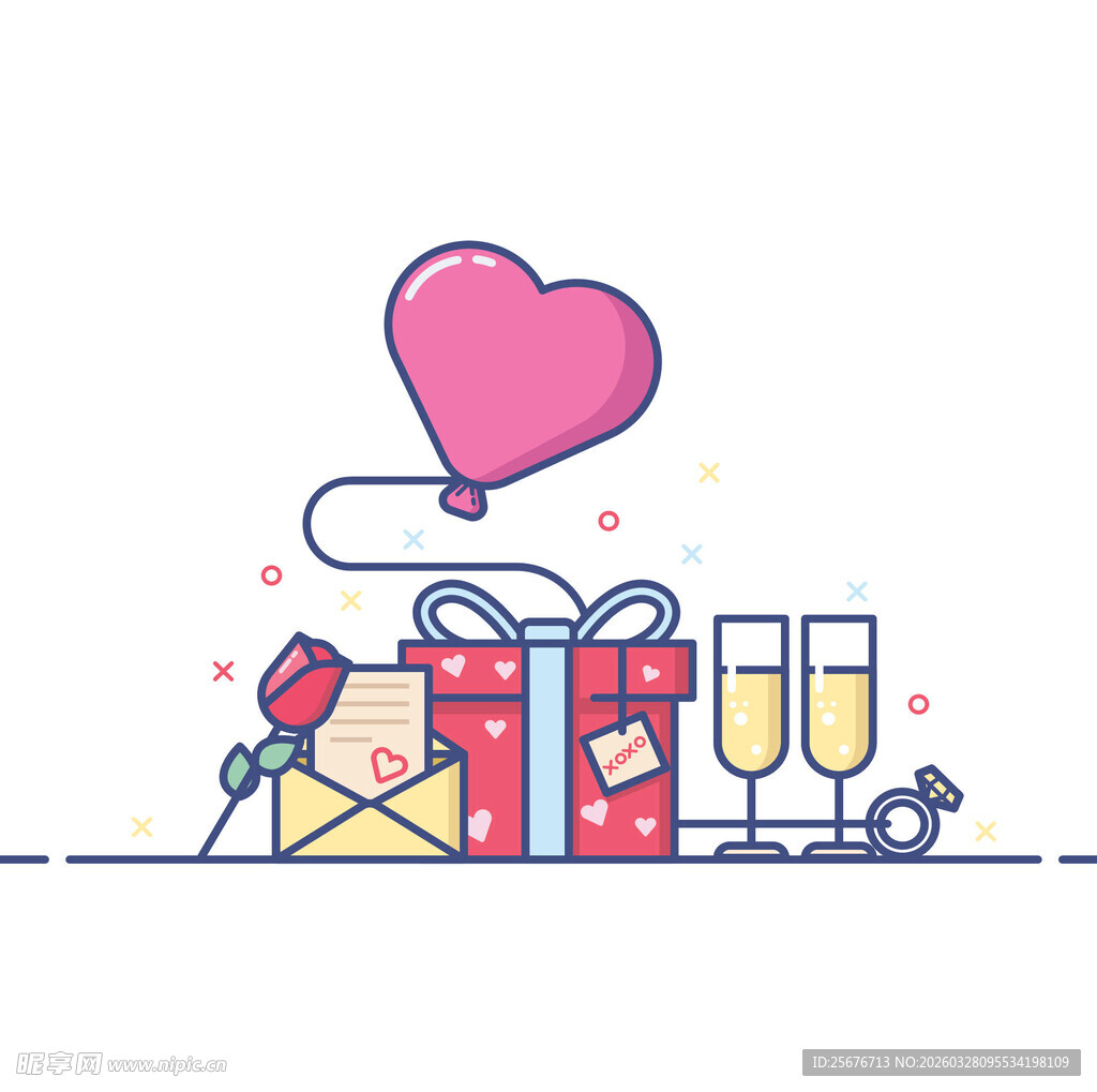 浪漫情人节礼物与装饰