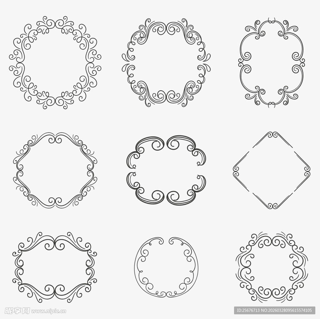 手绘装饰边框集合
