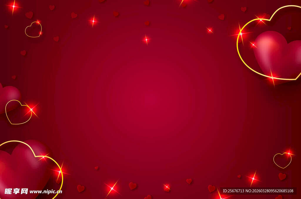 浪漫红心背景图