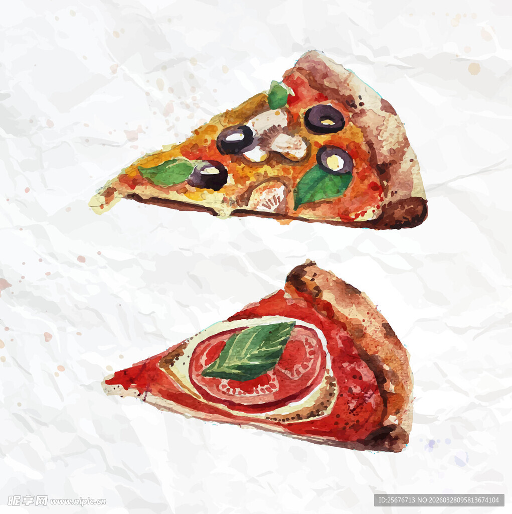 两片美味披萨切片