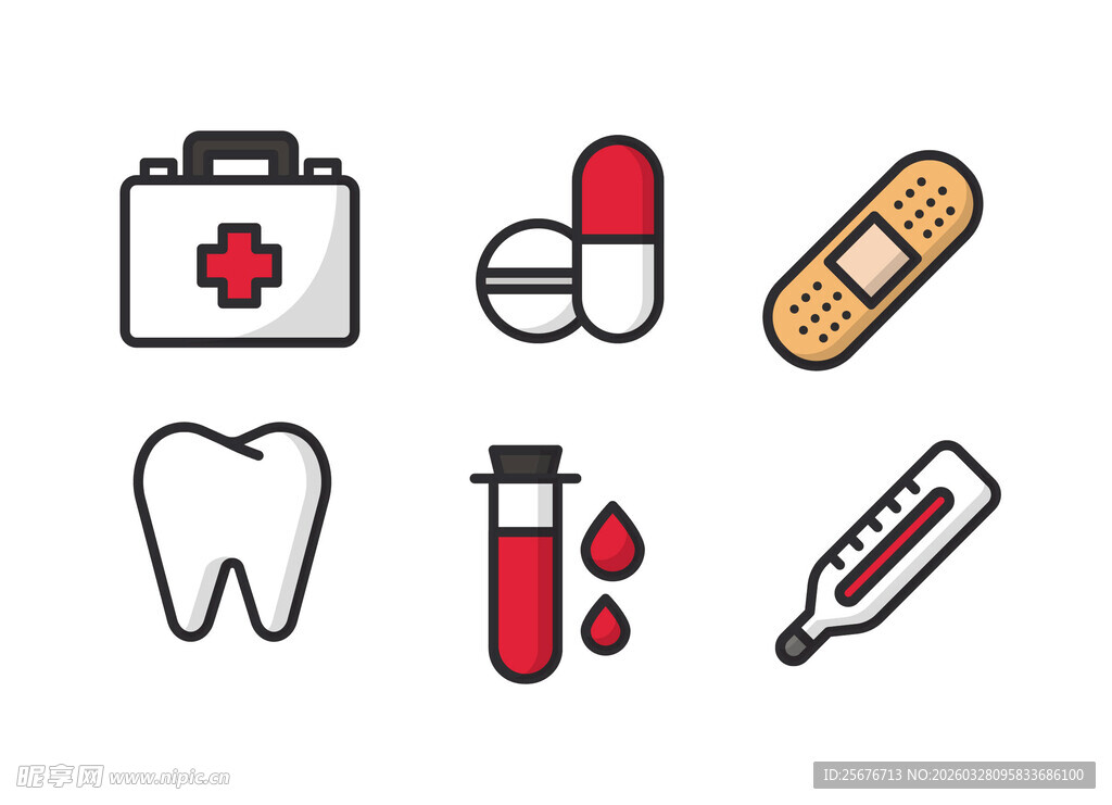 医疗健康相关图标集合