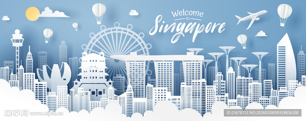 梦幻都市天际线插画