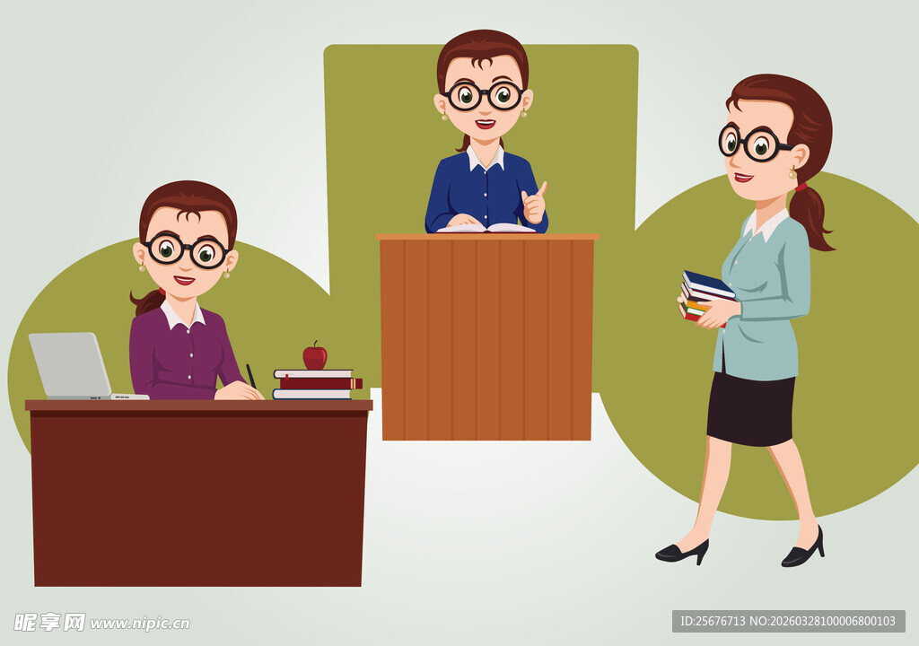 办公室职场人物场景图