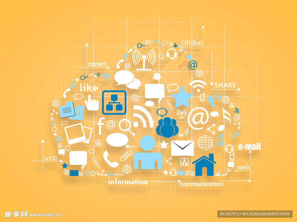 科技元素构成的创意图案