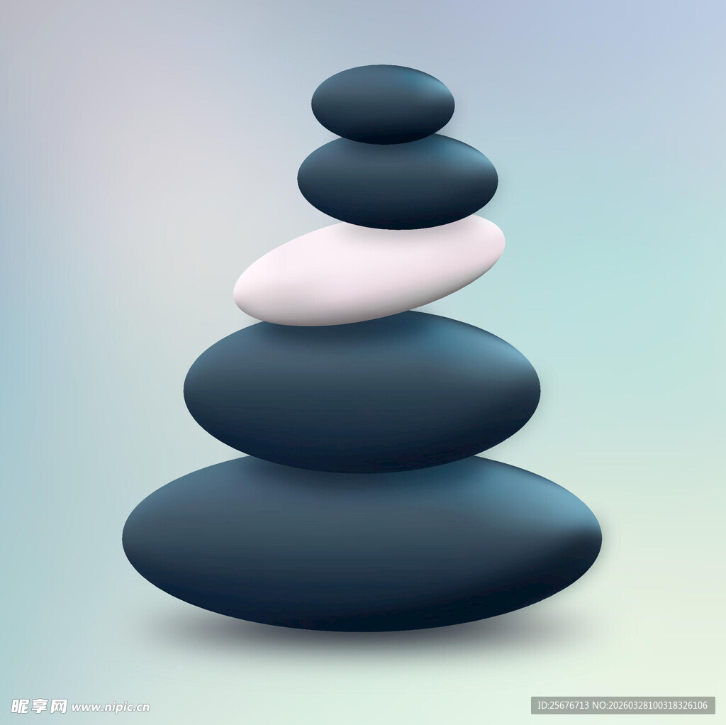 堆叠的禅意鹅卵石