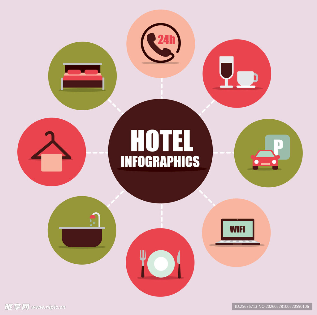 酒店信息图表元素集合