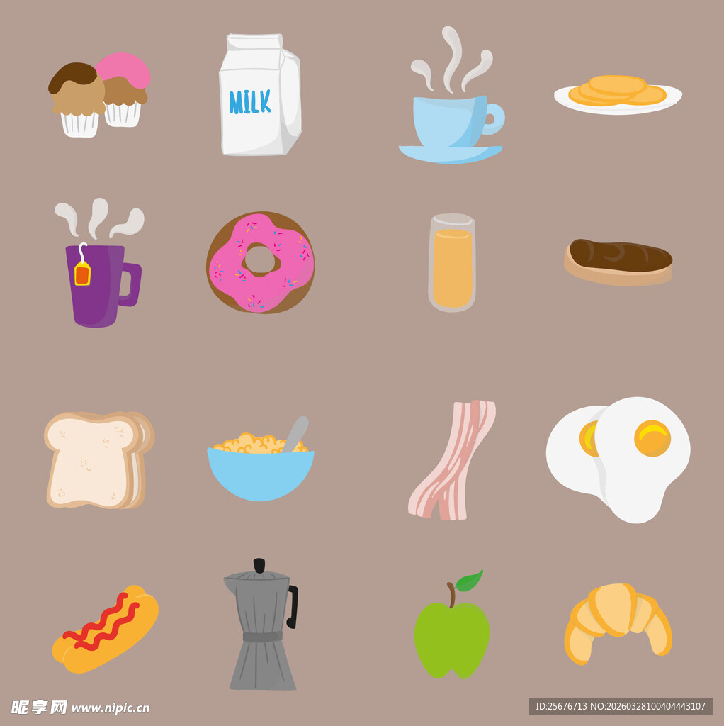 多样早餐美食集合