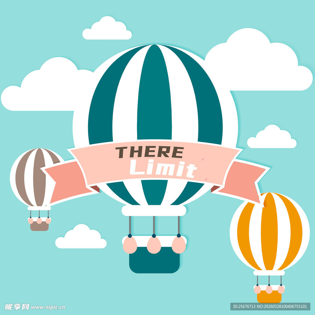 天空中的多彩热气球