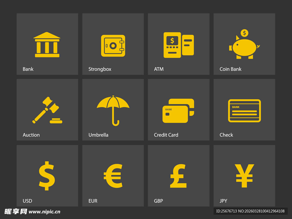金融与货币相关图标集合