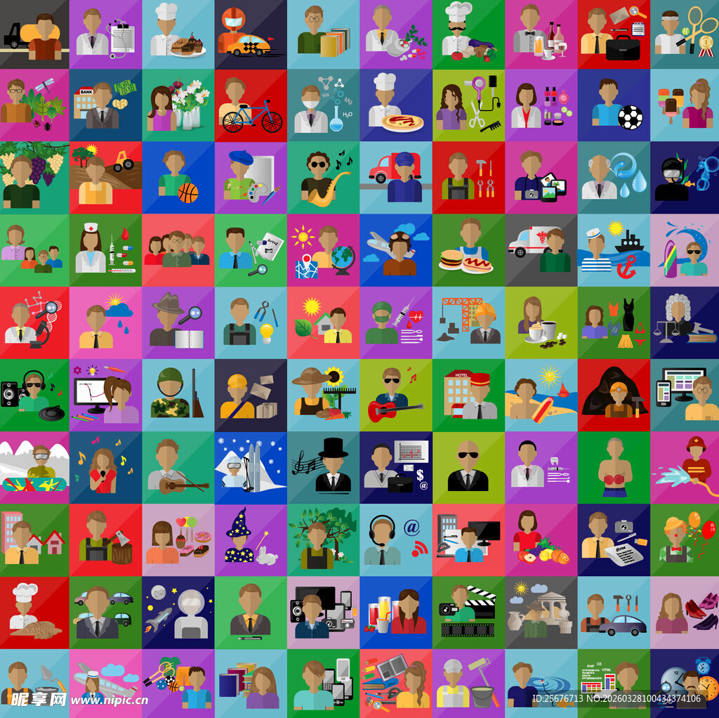 多彩卡通角色拼图