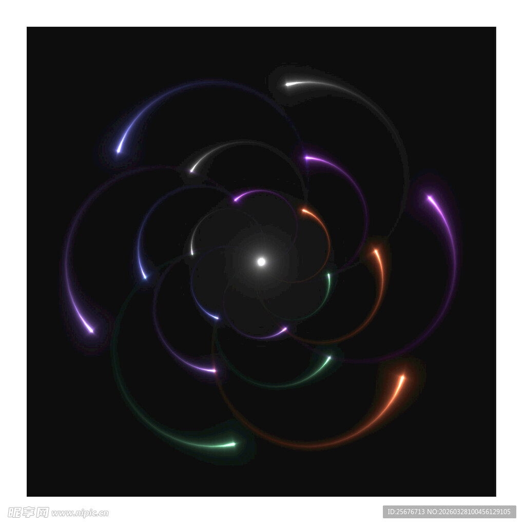 炫彩发光螺旋图案