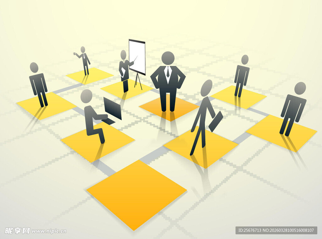 团队协作场景中的商务人士