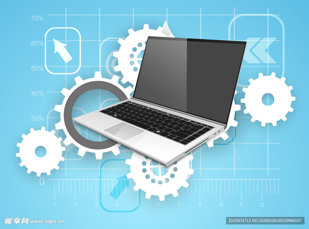 笔记本与齿轮元素