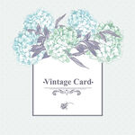 复古风绣球花复古卡片