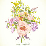 手绘多彩花卉插画