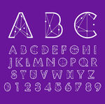紫色背景几何风格英文字母