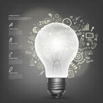 创意灯泡与周围灵感元素