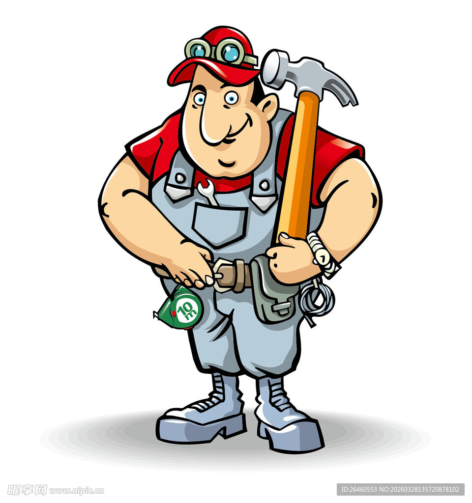 卡通形象的维修工