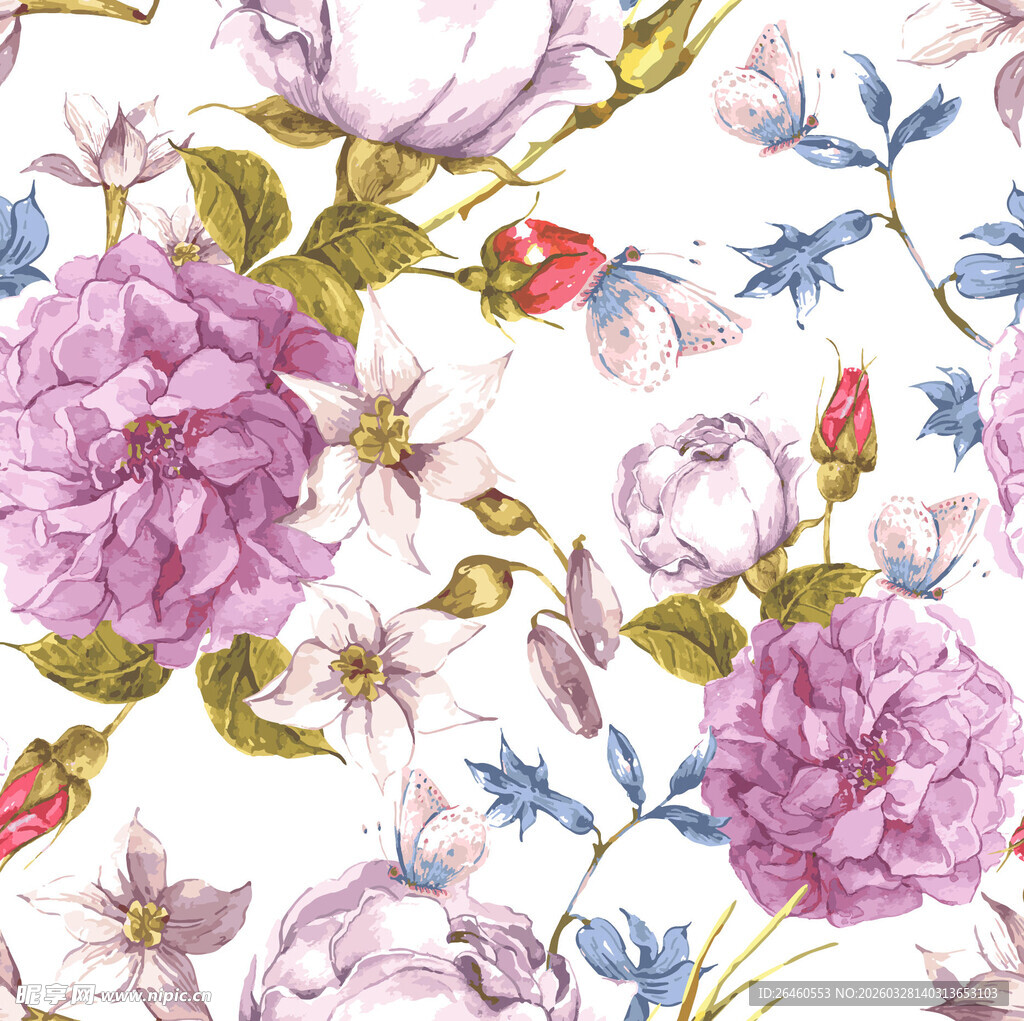 复古花卉图案背景