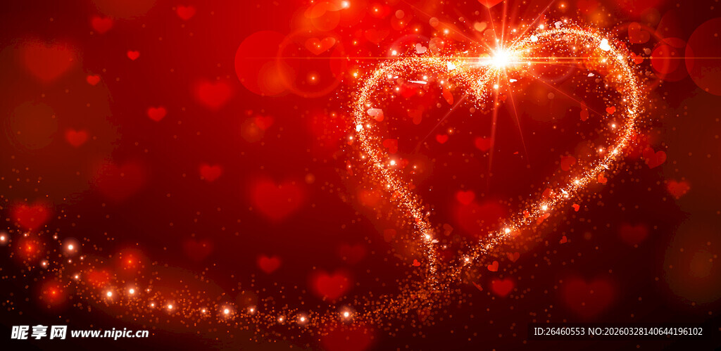浪漫心形灯光背景图