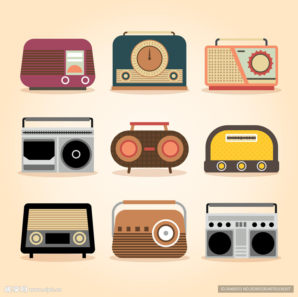 复古收音机图标集合