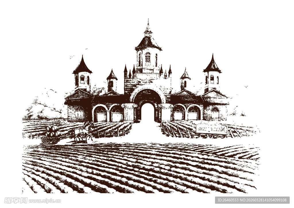 欧式城堡庄园风景