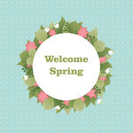 欢迎春天的花卉装饰图案