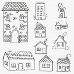 手绘风格可爱房屋图案集