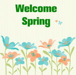 欢迎春天的花卉插画