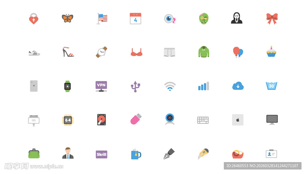 多彩扁平化图标集合