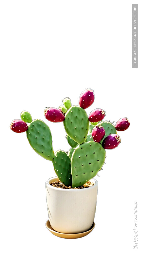 白色花盆中的多彩仙人掌