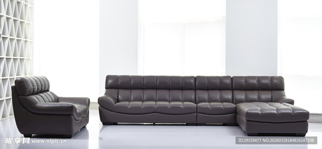 现代风格黑色组合沙发