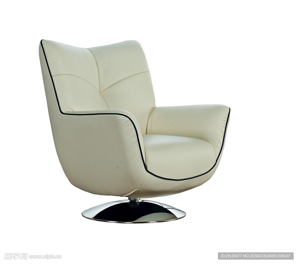 现代简约旋转皮质单人椅