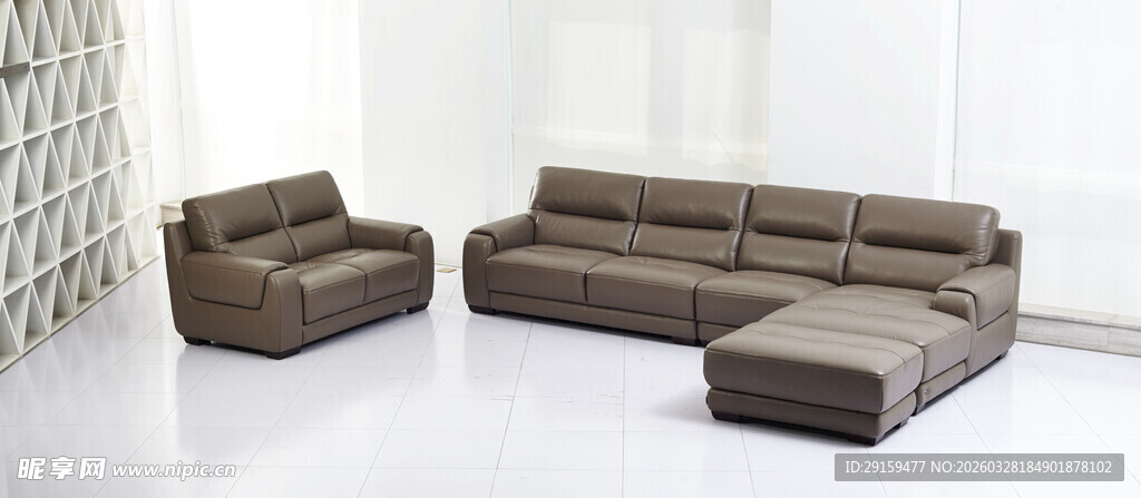 现代简约风格棕色沙发组合