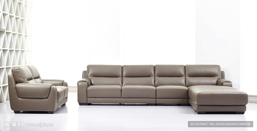 现代简约棕色沙发组合