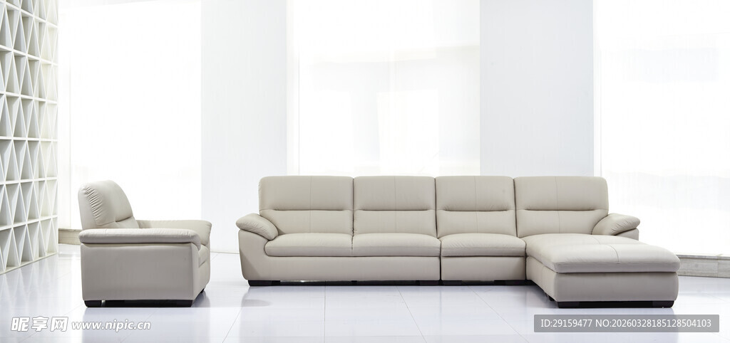 现代简约米色沙发组合