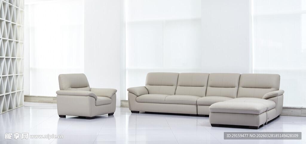 现代简约米色沙发组合