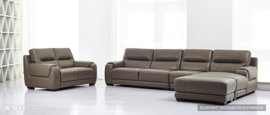 现代简约风格棕色沙发组合