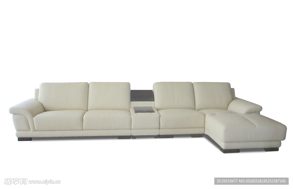 现代简约白色转角沙发