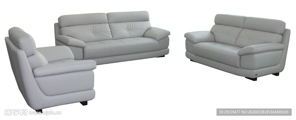 浅灰色沙发组合